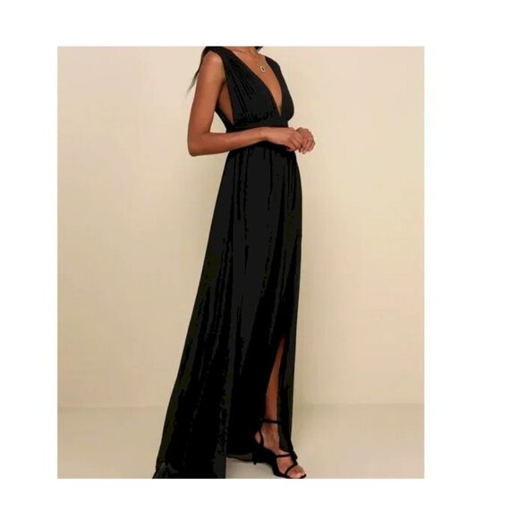 Lulus Heavenly Hues Black Maxi Dress Size Small NEW NWT - Picture 8 of 15